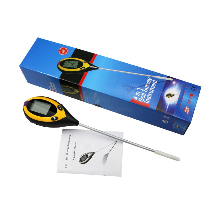 4 in 1 LCD Digital Soil Tester PH Water Temperature Sunlight Plant Test