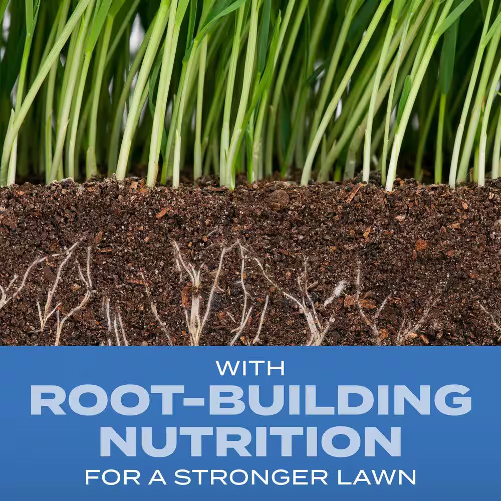 Turf Builder 32 Lbs. Grass Seed Sun & Shade Mix with Fertilizer and Soil Improver Thrives in a Variety of Conditions