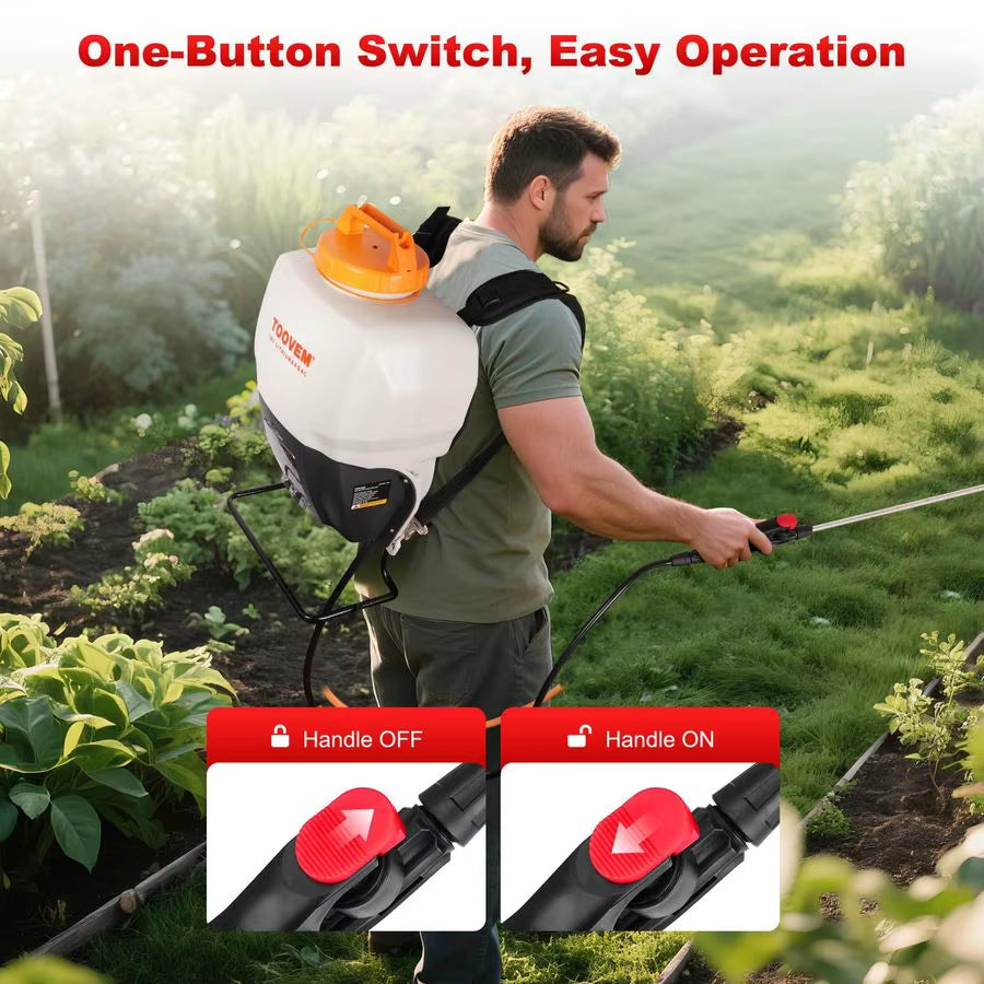 4 Gallon Battery Powered Backpack Sprayer Electric Garden Sprayer with 18V Strong Battery, Automatic Pressurization, 4 Nozzles,