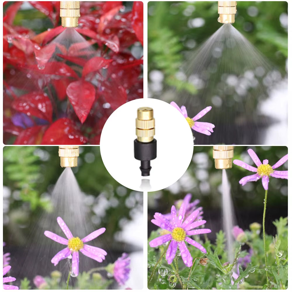 Garden Greenhouse Automatic Misting Cooling Irrigation Kit 45/60/80/100W Self-Priming Pressurize Water Pump Drip Watering System